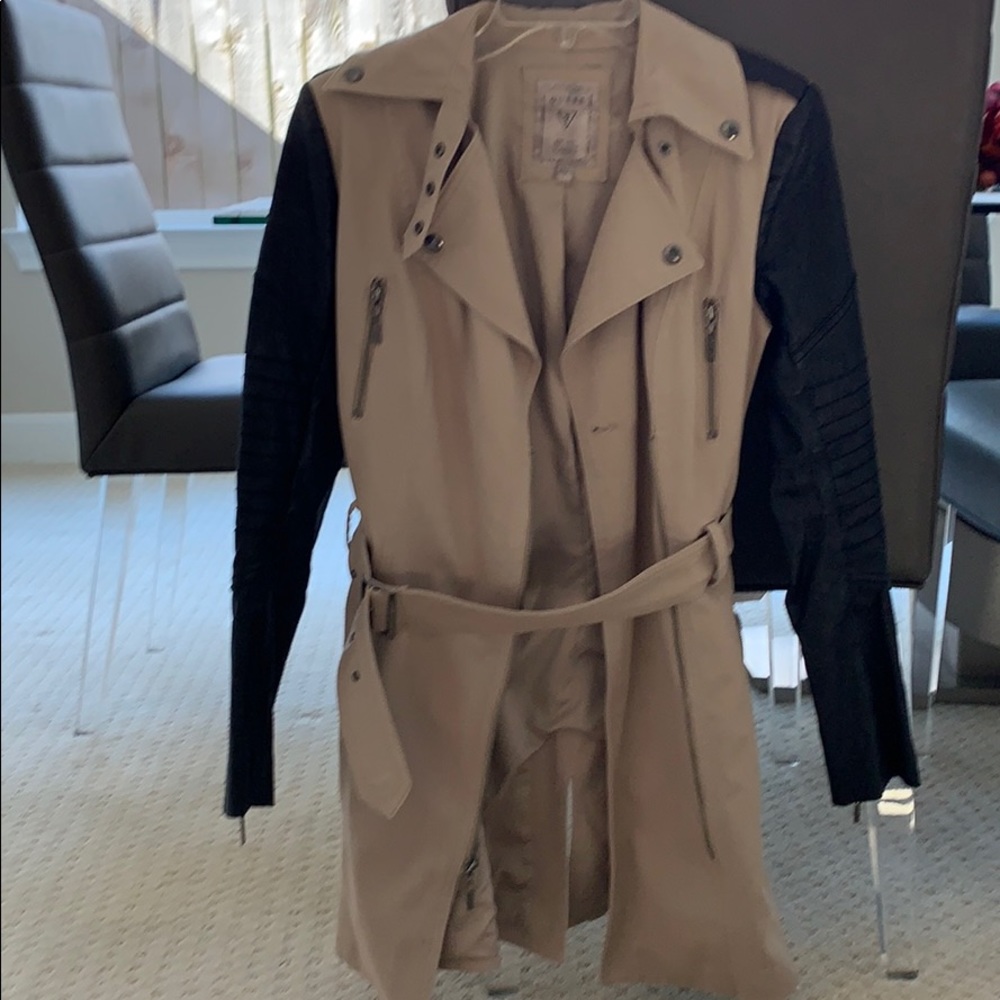 Guess leather trench coat